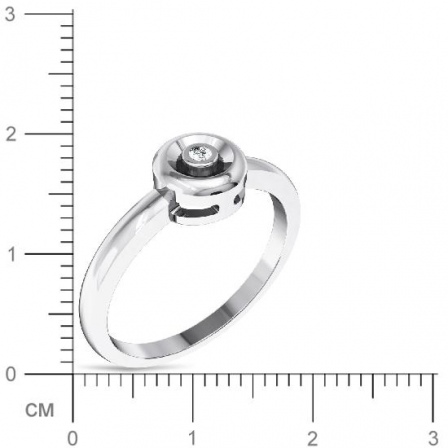 Кольцо с бриллиантом из белого золота (арт. 329732)