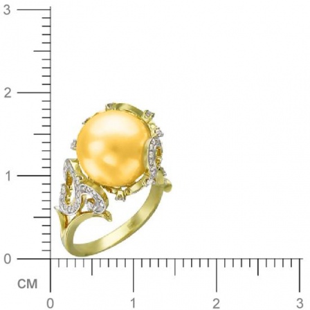 Кольцо Шар с бриллиантами, цитрином из желтого золота 750 пробы (арт. 329743)