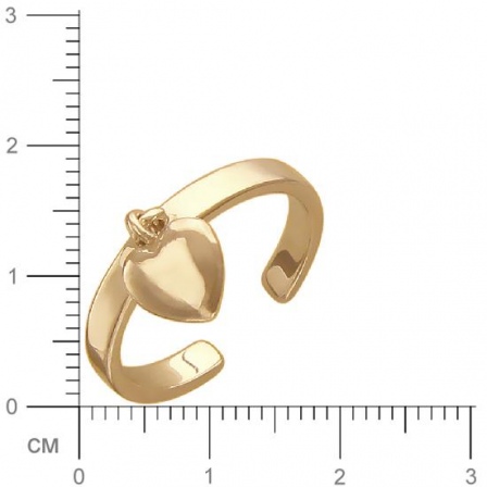 Кольцо с подвеской Сердце из красного золота (арт. 329901)