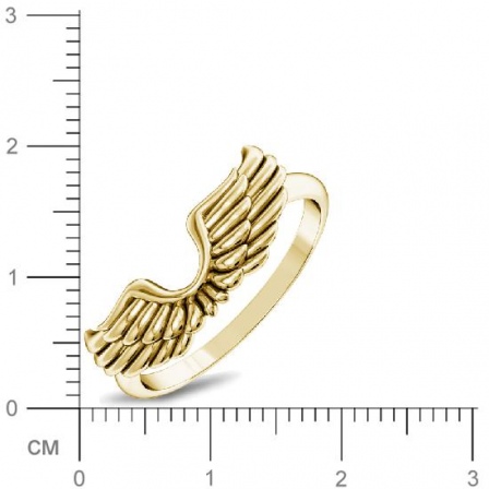 Кольцо Крылья из желтого золота (арт. 329912)