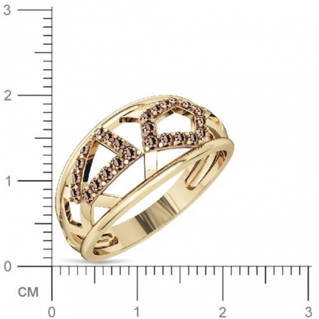 Кольцо с фианитами из желтого золота (арт. 329943)