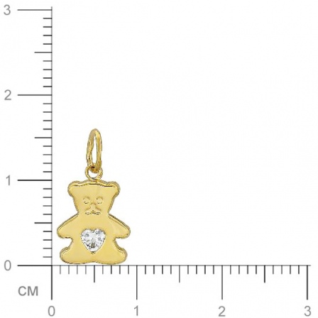 Подвеска Мишка с фианитом из желтого золота (арт. 330001)