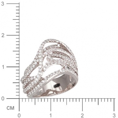 Кольцо с фианитами из серебра (арт. 330409)