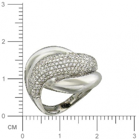 Кольцо с фианитами из серебра (арт. 330434)