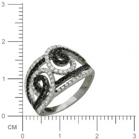 Кольцо с фианитами из серебра (арт. 330460)