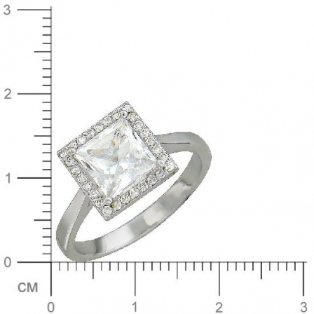 Кольцо с бриллиантами, топазом из белого золота (арт. 331750)