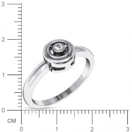 Кольцо с бриллиантом из белого золота (арт. 332091)