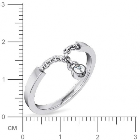 Кольцо с подвесным бриллиантом из белого золота  (арт. 332094)