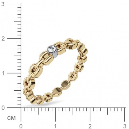 Кольцо с бриллиантом из желтого золота  (арт. 332098)