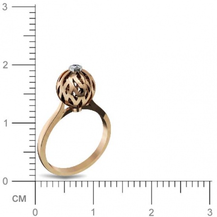 Кольцо Шар с бриллиантом из красного золота (арт. 332144)
