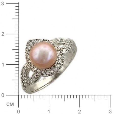 Кольцо с жемчугом из серебра (арт. 332496)