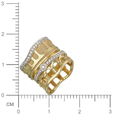 Кольцо с бриллиантами из желтого золота (арт. 332676)