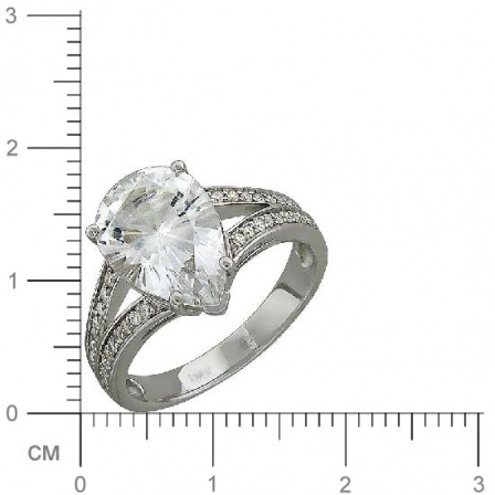 Кольцо с бриллиантами, топазом из белого золота (арт. 332814)