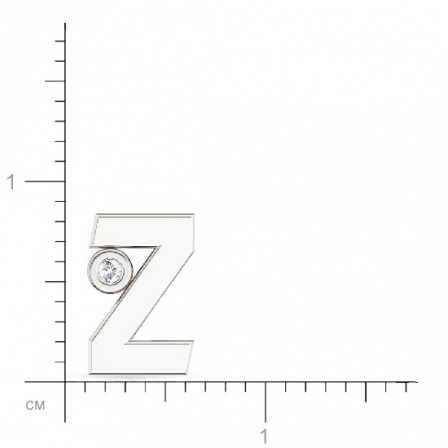 Подвеска Буква "Z" с бриллиантом из белого золота (арт. 332826)