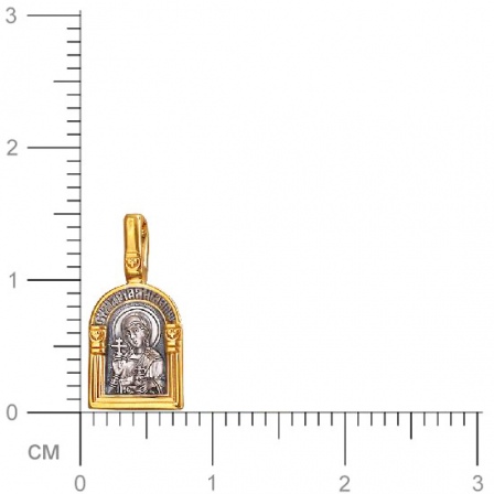 Подвеска-иконка "Святая Мария Магдалина" из чернёного серебра с позолотой (арт. 332969)