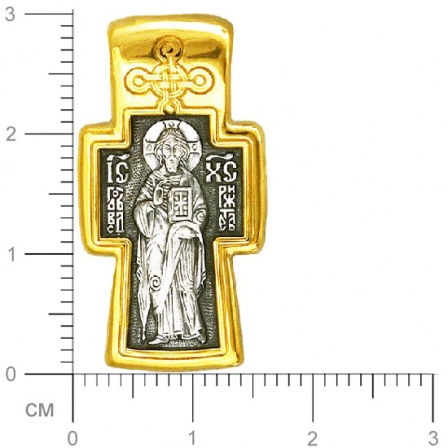 Крестик из чернёного серебра с позолотой (арт. 333009)