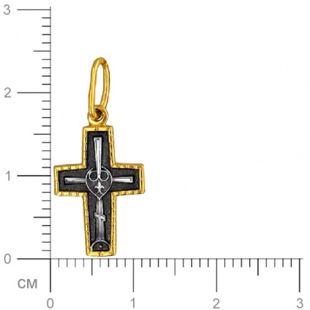 Крестик из чернёного серебра с позолотой (арт. 333032)