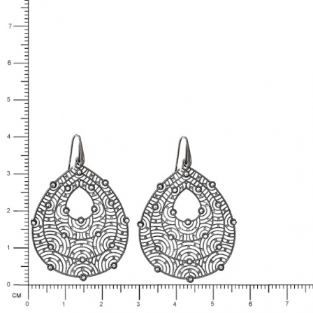 Серьги с кристаллами swarovski из чернёного серебра (арт. 333338)