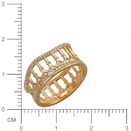 Кольцо с фианитом из красного золота (арт. 333417)