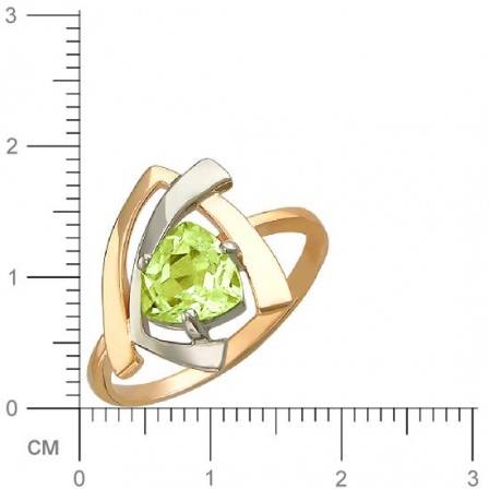 Кольцо с хризолитом из комбинированного золота (арт. 333492)