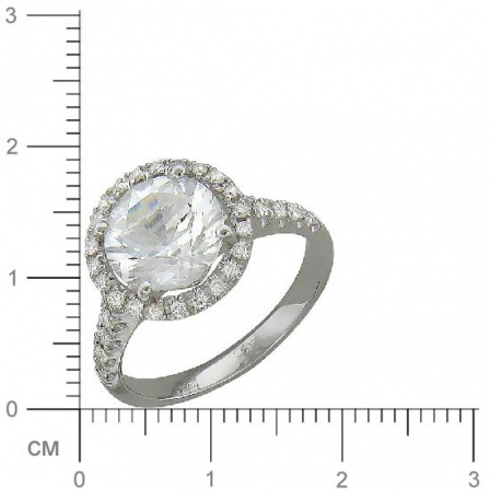 Кольцо с бриллиантами, топазом из белого золота (арт. 334344)