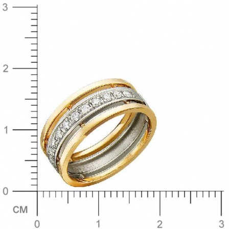 Кольцо с бриллиантами из комбинированного золота (арт. 335176)
