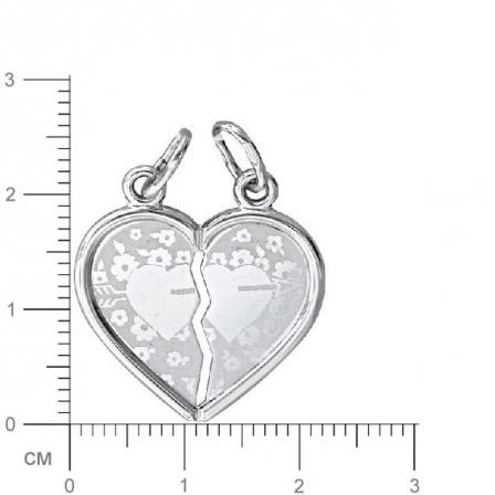 Подвеска Половинки сердца из серебра (арт. 335543)