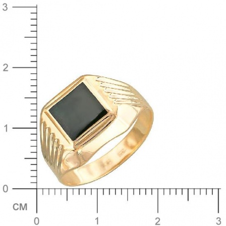 Кольцо с ониксом из красного золота (арт. 335661)