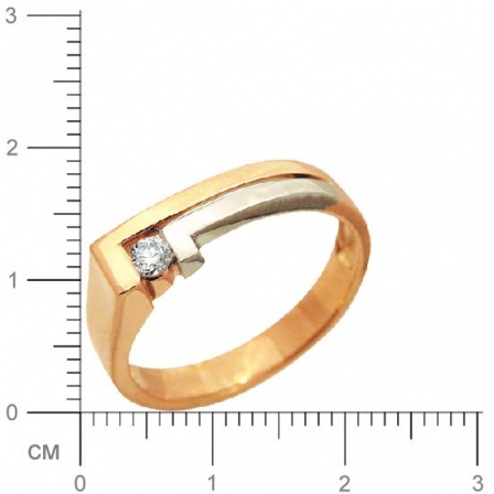 Кольцо с бриллиантом из комбинированного золота (арт. 335688)