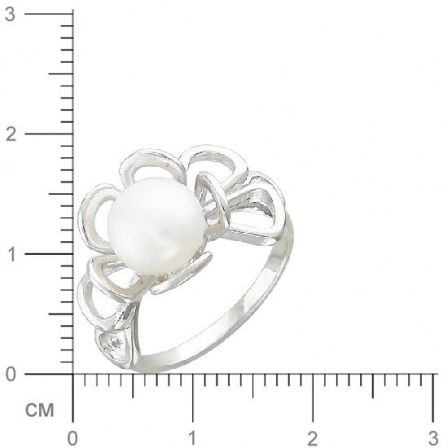 Кольцо с жемчугом из серебра (арт. 336046)