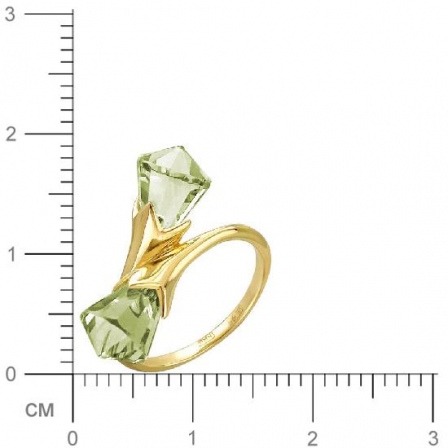 Кольцо с празиолитами из желтого золота (арт. 336142)