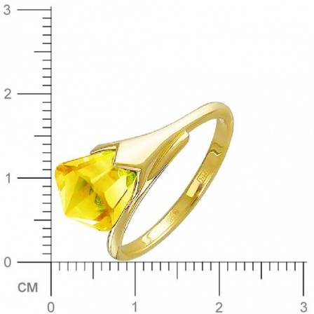 Кольцо Капля с цитрином из желтого золота (арт. 336144)