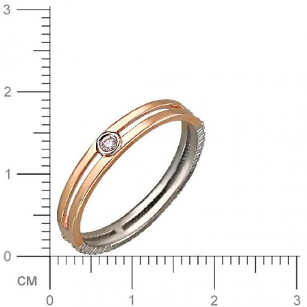 Кольцо с бриллиантом из комбинированного золота (арт. 336167)