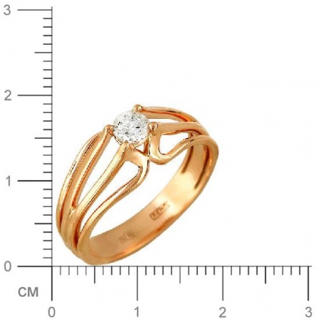 Кольцо с бриллиантом из комбинированного золота (арт. 336351)