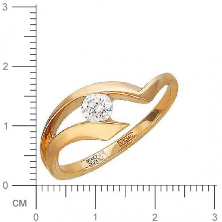 Кольцо с бриллиантом из комбинированного золота (арт. 336355)