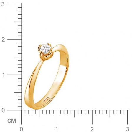 Кольцо с бриллиантом из комбинированного золота (арт. 336370)