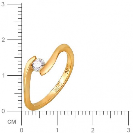Кольцо с бриллиантом из комбинированного золота (арт. 336374)
