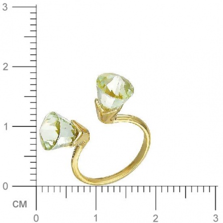 Кольцо с празиолитами из желтого золота (арт. 336451)