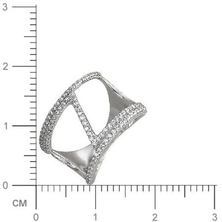 Кольцо с фианитами из серебра (арт. 337849)