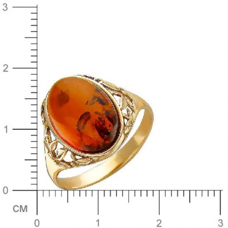 Кольцо с янтарем из серебра (арт. 337917)