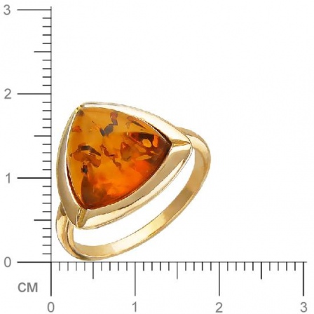 Кольцо с янтарем из серебра с позолотой (арт. 337945)