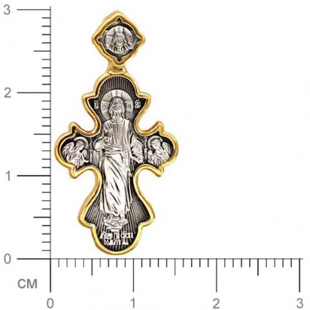 Крестик из чернёного серебра с позолотой (арт. 338064)