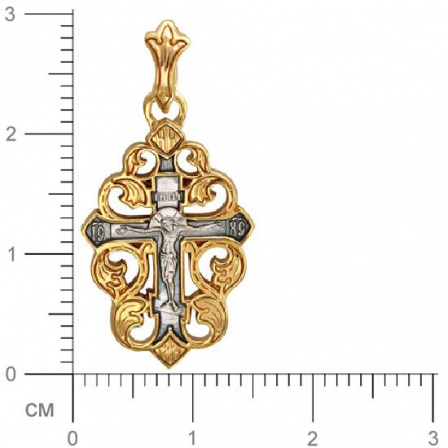 Крестик из чернёного серебра с позолотой (арт. 338263)