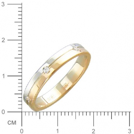 Кольцо с фианитами из комбинированного золота (арт. 341152)