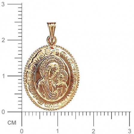 Подвеска-иконка "Казанская Богородица" из красного золота (арт. 341261)