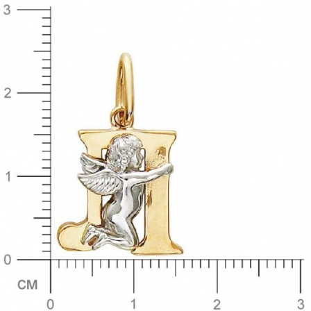 Подвеска Буква "Л" из комбинированного золота (арт. 341507)