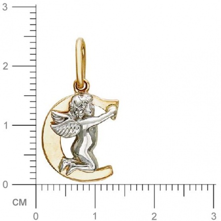 Подвеска Буква "С" из комбинированного золота (арт. 341510)