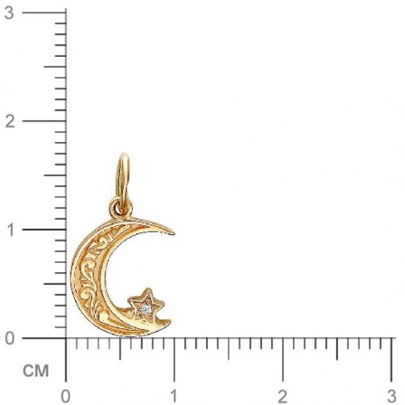Подвеска Мусульманская с фианитом из красного золота (арт. 341534)
