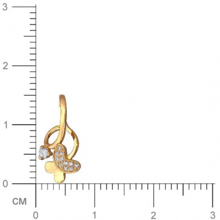 Подвеска Бабочка с фианитами из красного золота (арт. 341592)