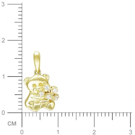 Подвеска Мишка с фианитами из желтого золота (арт. 341769)